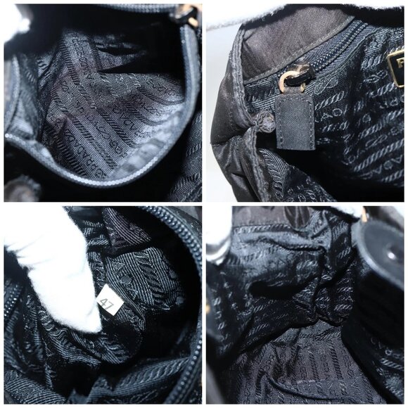 PRADA Chain Shoulder Bag Nylon Black Gold Auth 142072 - Picture 15 of 16